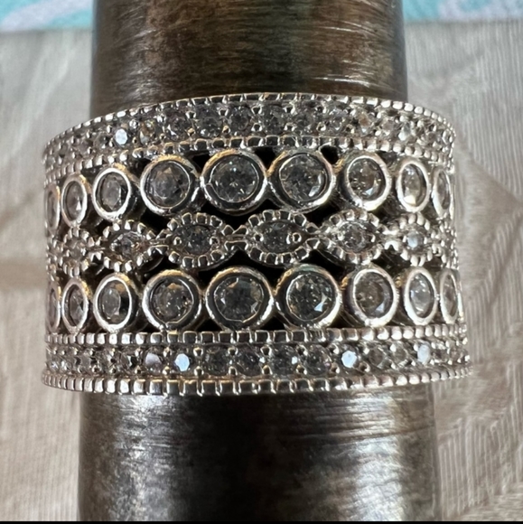 Sterling Silver Crystal Cigar Band - Picture 5 of 12